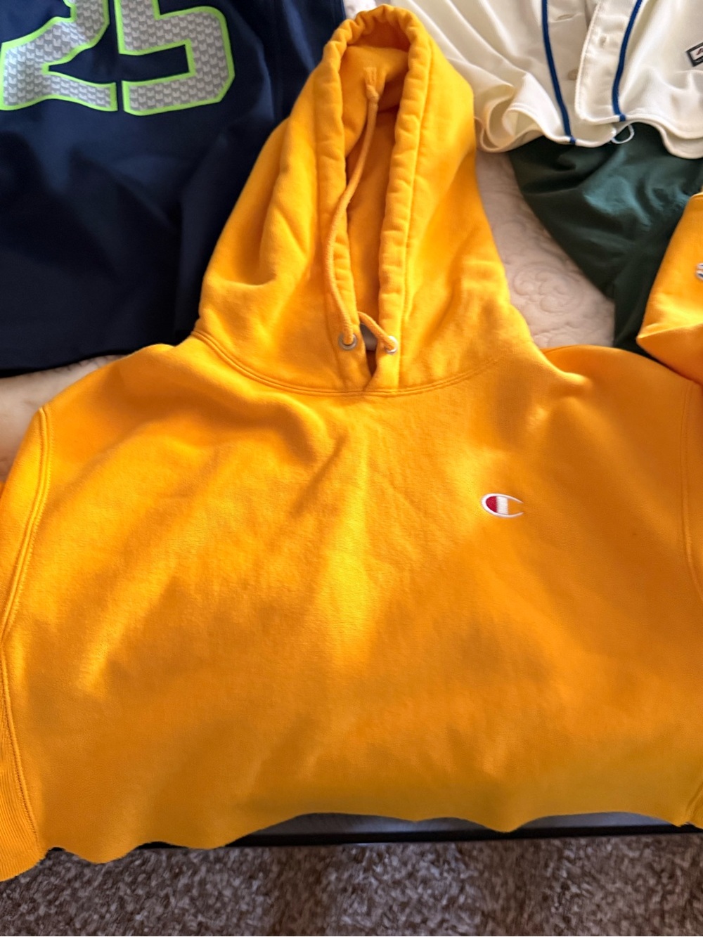 Champion Men’s Yellow Crewneck Hoodie